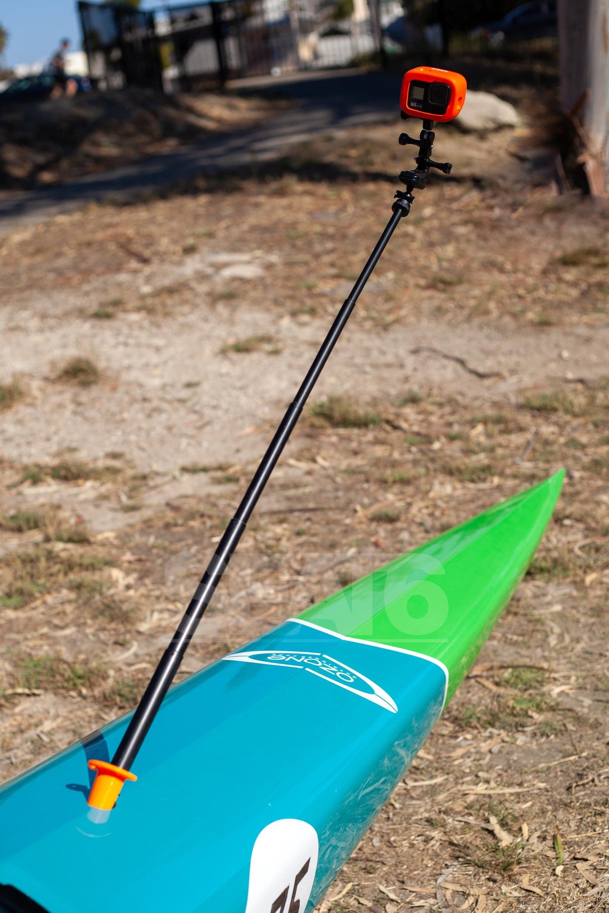 Malolo Stern Camera Pole Mount installed in a Puakea Malolo stern